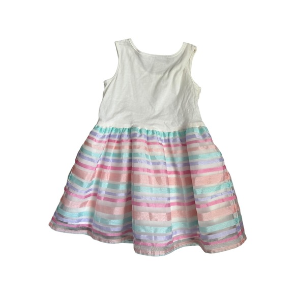 The Childrens Place‎ Toddler Girls Lace Top Pastel Striped Skirt Dress Easter 3T - Picture 2 of 4
